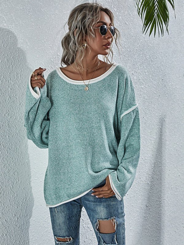 New sweater round neck sweater loose large size fashion women&