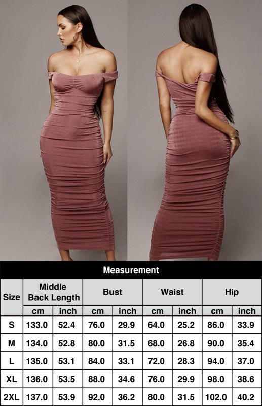 Sexy schulterfreies Faltenkleid