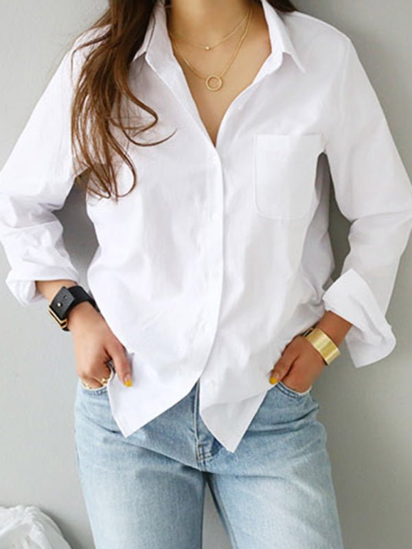 White Shirt OL Professional Slim Lapel Lapel Shirt