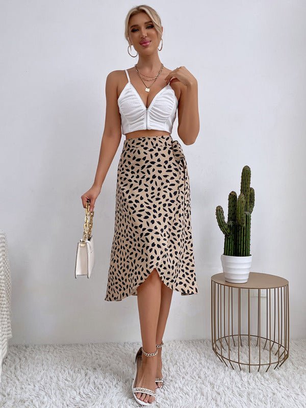 Damen-Schlitzrock mit lässigem All-Match-Temperament und Polka-Dot-Print