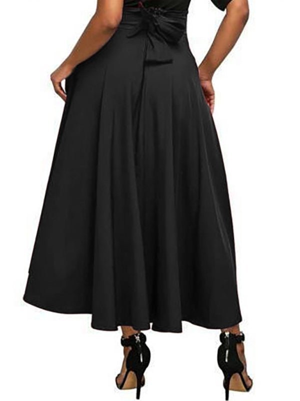 Jupe décontractée taille haute à lacets pour femmes