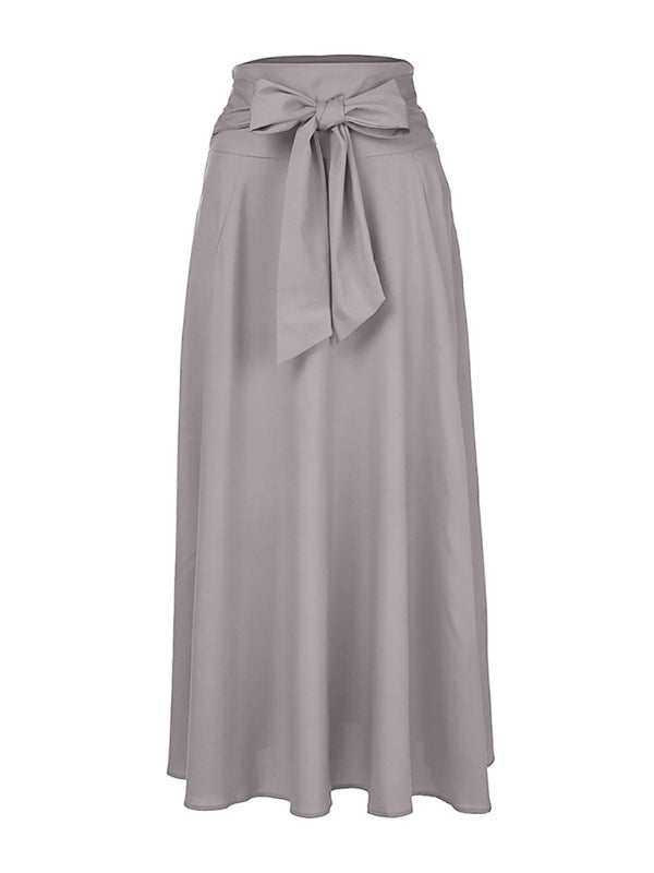 Jupe décontractée taille haute à lacets pour femmes