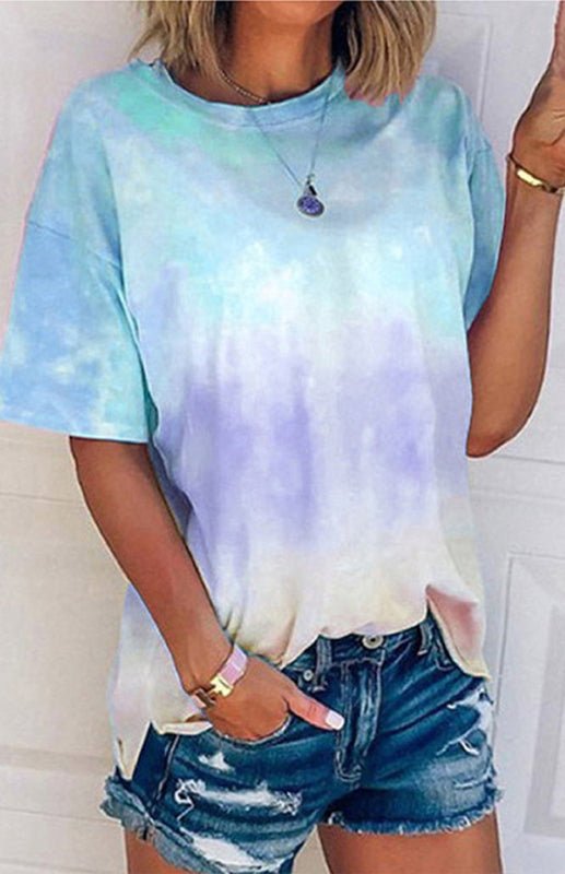 Loses T-Shirt mit Tie-Dye-Farbverlaufsdruck für Damen