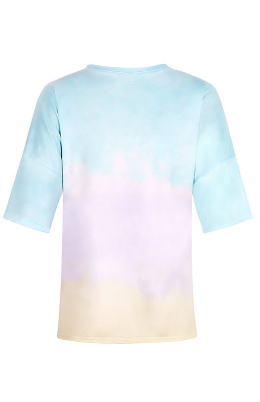 Loses T-Shirt mit Tie-Dye-Farbverlaufsdruck für Damen
