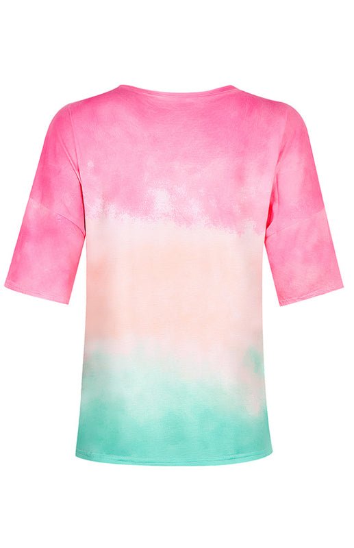 Loses T-Shirt mit Tie-Dye-Farbverlaufsdruck für Damen