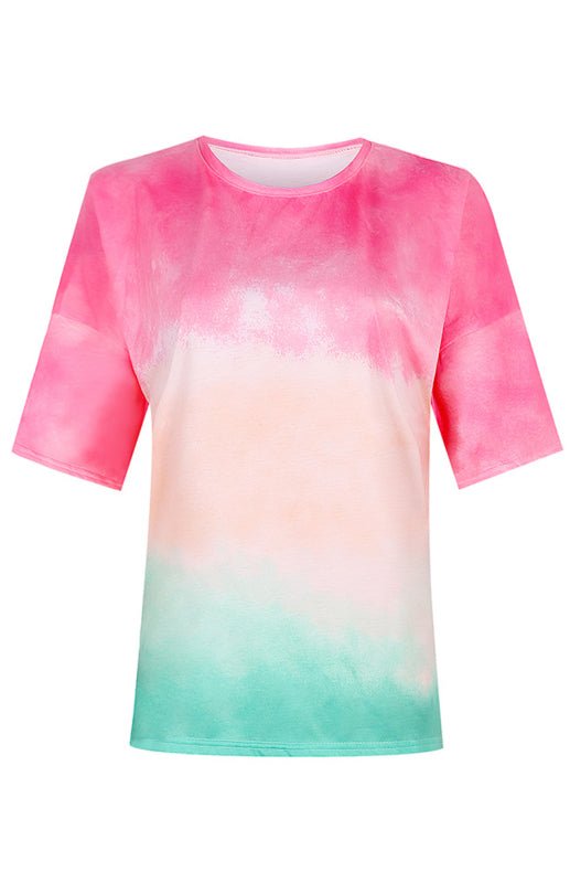 Loses T-Shirt mit Tie-Dye-Farbverlaufsdruck für Damen