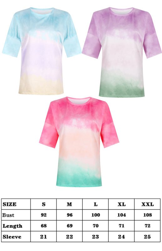 Loses T-Shirt mit Tie-Dye-Farbverlaufsdruck für Damen