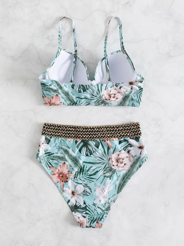 a bikini top and bottom with flowers on it