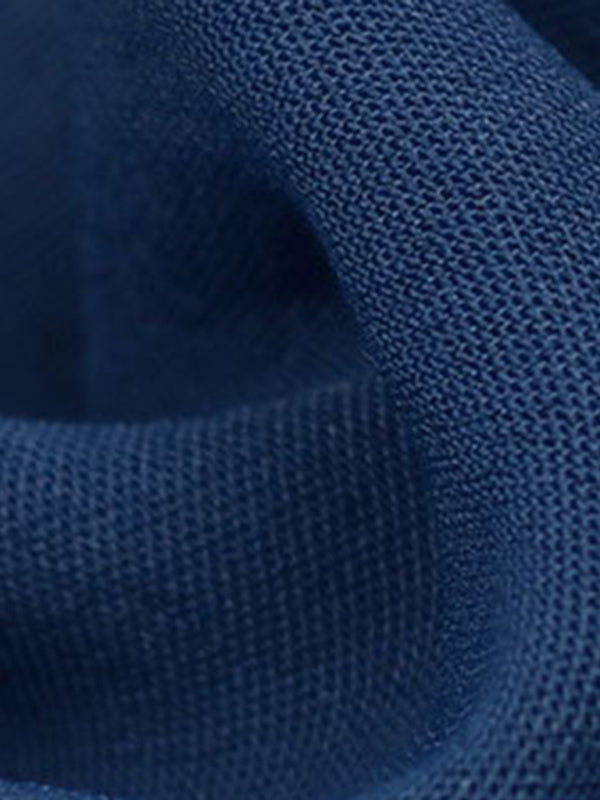 Neck Tie Pleated Elastic Waist Dress Women&