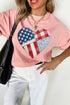 Patriotic Heart Round Neck Tee