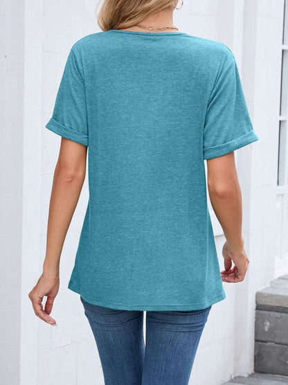 Casual V-Neck Short Sleeve T-Shirt