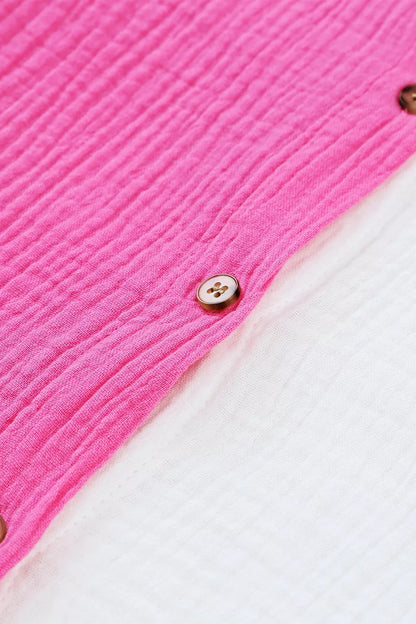 Color Block Casual Button Up Shirt