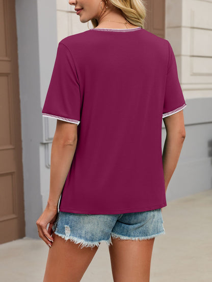 Contrast Trim Short Sleeve T-Shirt
