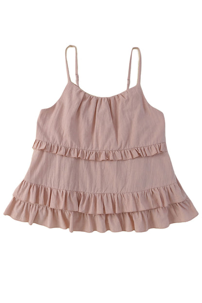 Ruffled Scoop Neck Sleeveless Cami