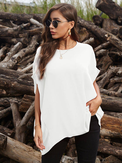 White round neck short sleeve T-shirt, stylish look