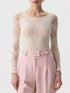 Lace Round Neck Long Sleeve Top