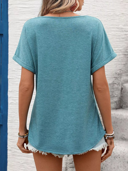 Lace Trim Short Sleeve T-Shirt