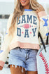 GAME DAY star patch sweatshirt with denim shorts