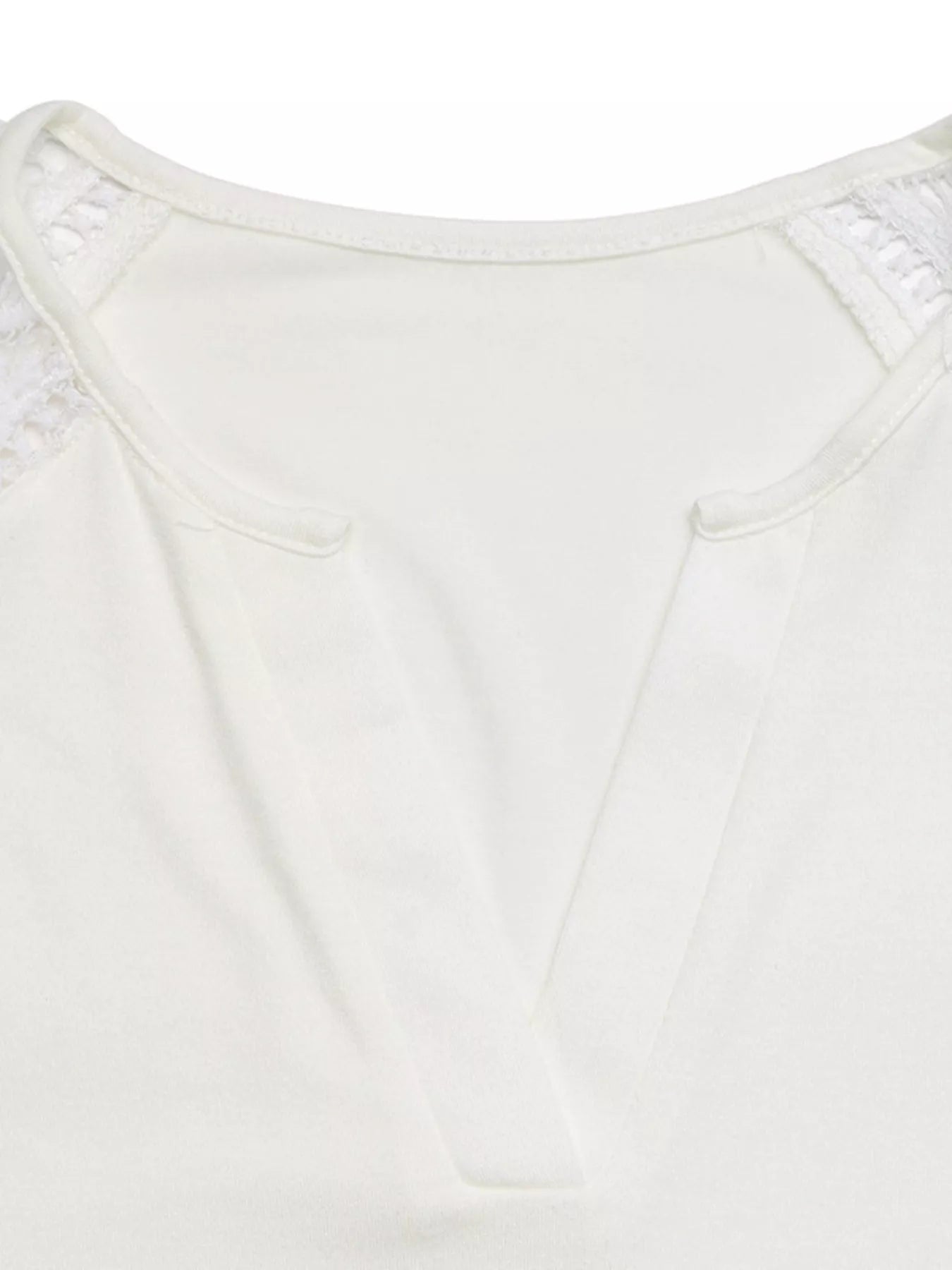 Lace Sleeve Notched Top