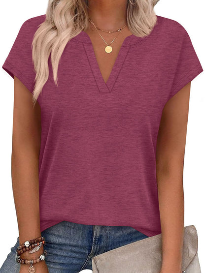 Notched Short Sleeve T-Shirt