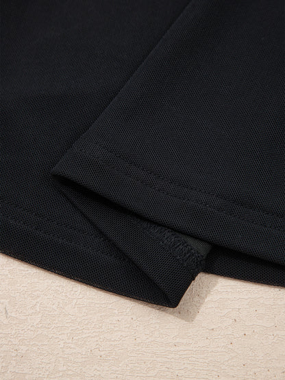 Sheer Mesh Patchwork Cap Sleeve T Shirt