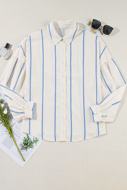 Stripe Drop Shoulder Long Sleeve Shirt