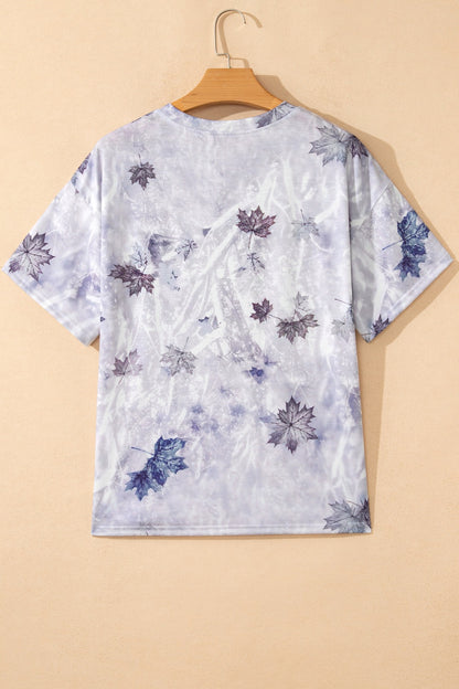 Camouflage Woodland Print Drop Shoulder Tunic Tee