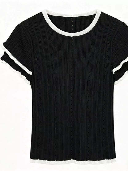 Peter Pan Collar Short Sleeve T-Shirt