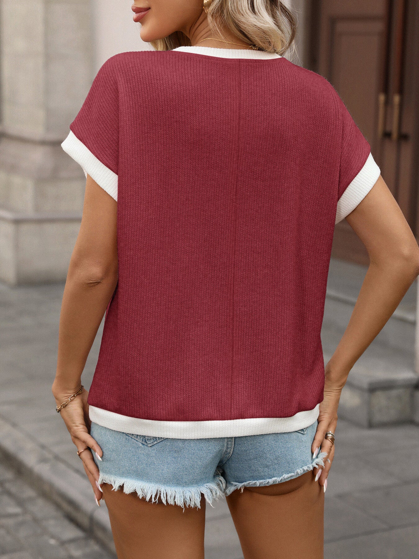 Contrast Trim Short Sleeve T-Shirt