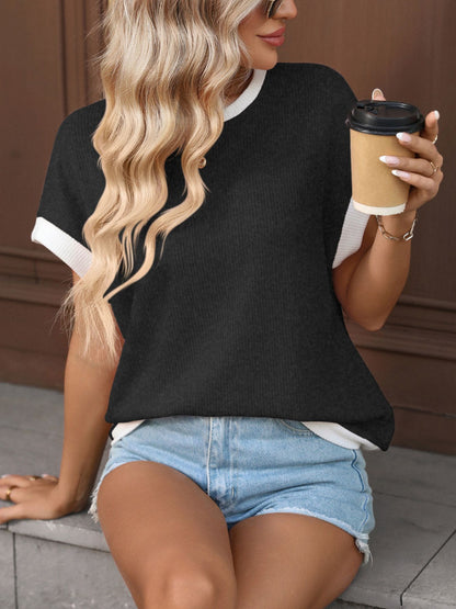 Contrast Trim Short Sleeve T-Shirt