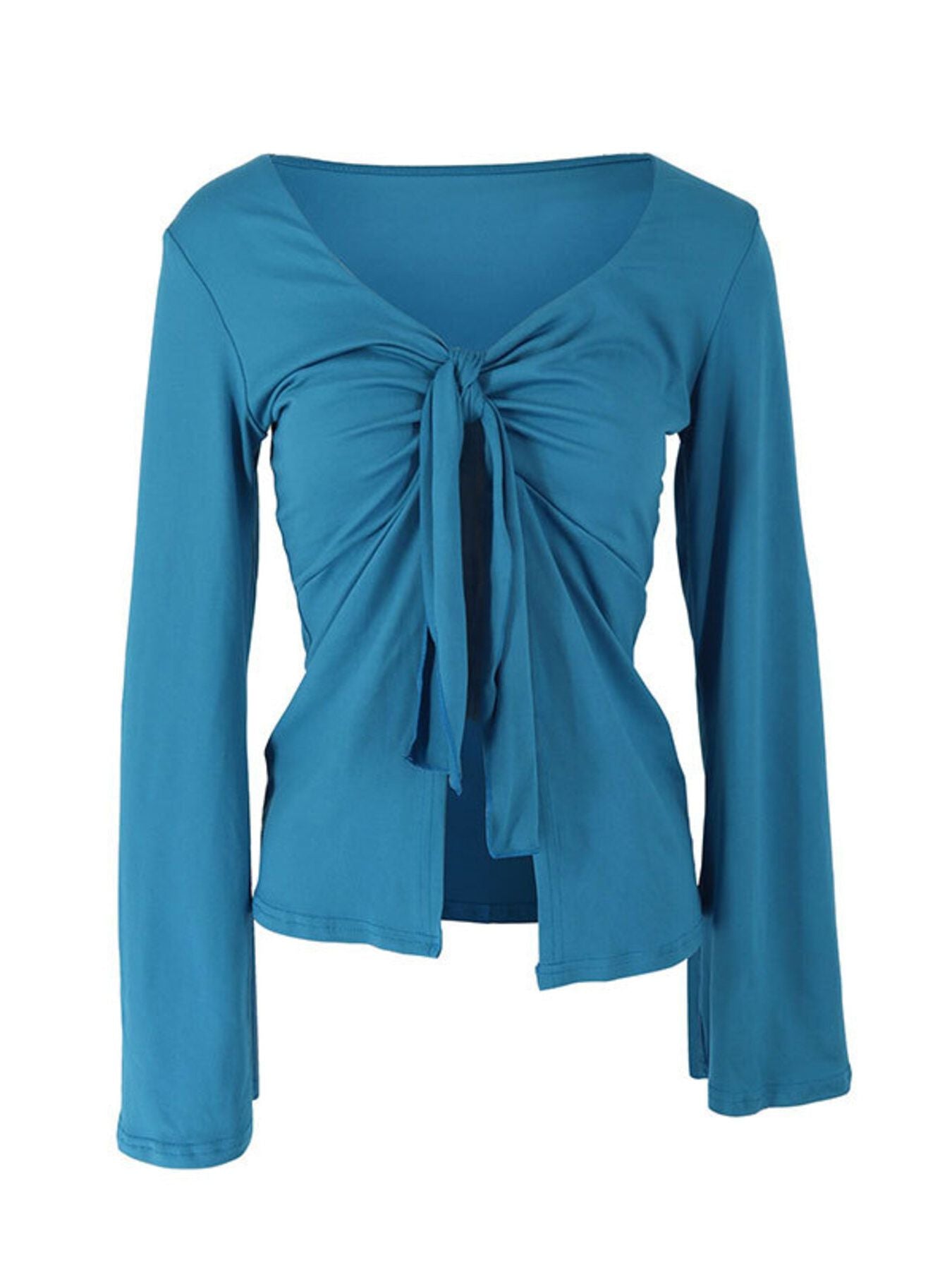 Tie-Front Long Sleeve T-Shirt