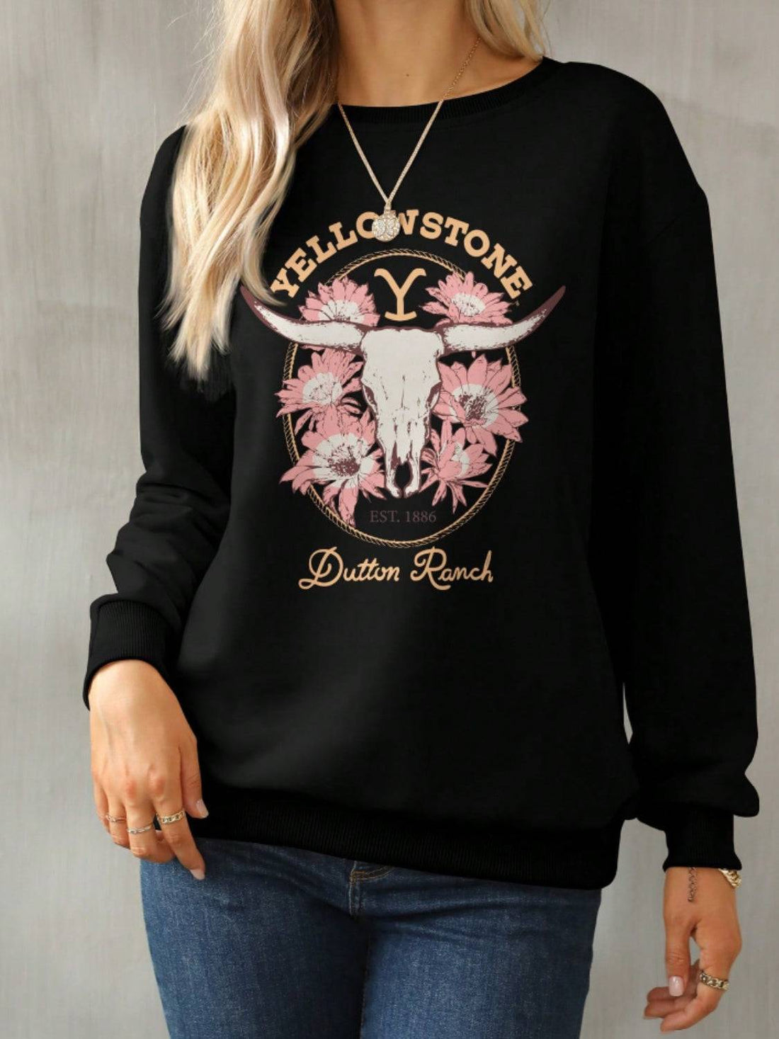 Yellowstone Dutton Ranch graphic sweatshirt front view
