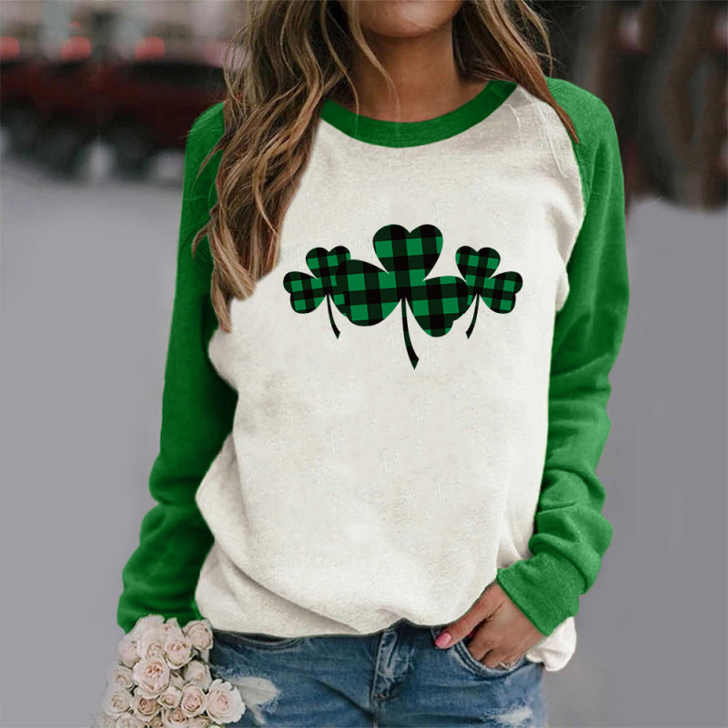 Sweat-shirt à manches patch Shamrock St. Patrick&