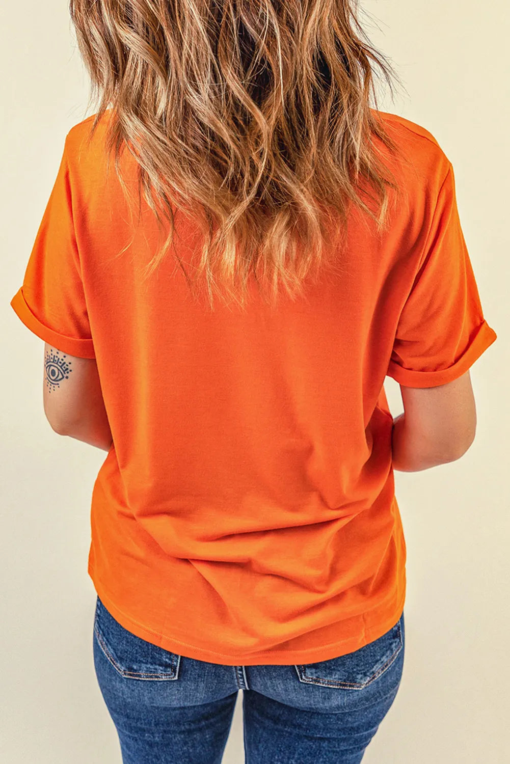 Pumpkin Graphic Round Neck Short Sleeve T-Shirt