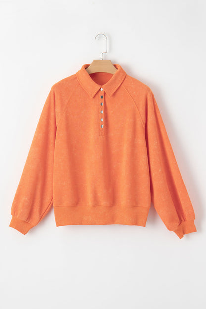 Half Snap Long Sleeve Sweatshirt