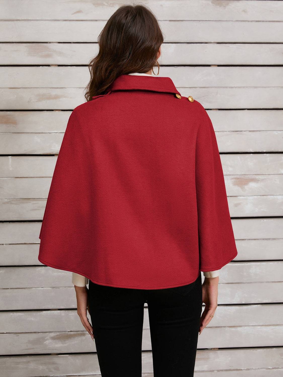 Collared Neck Cropped Cape