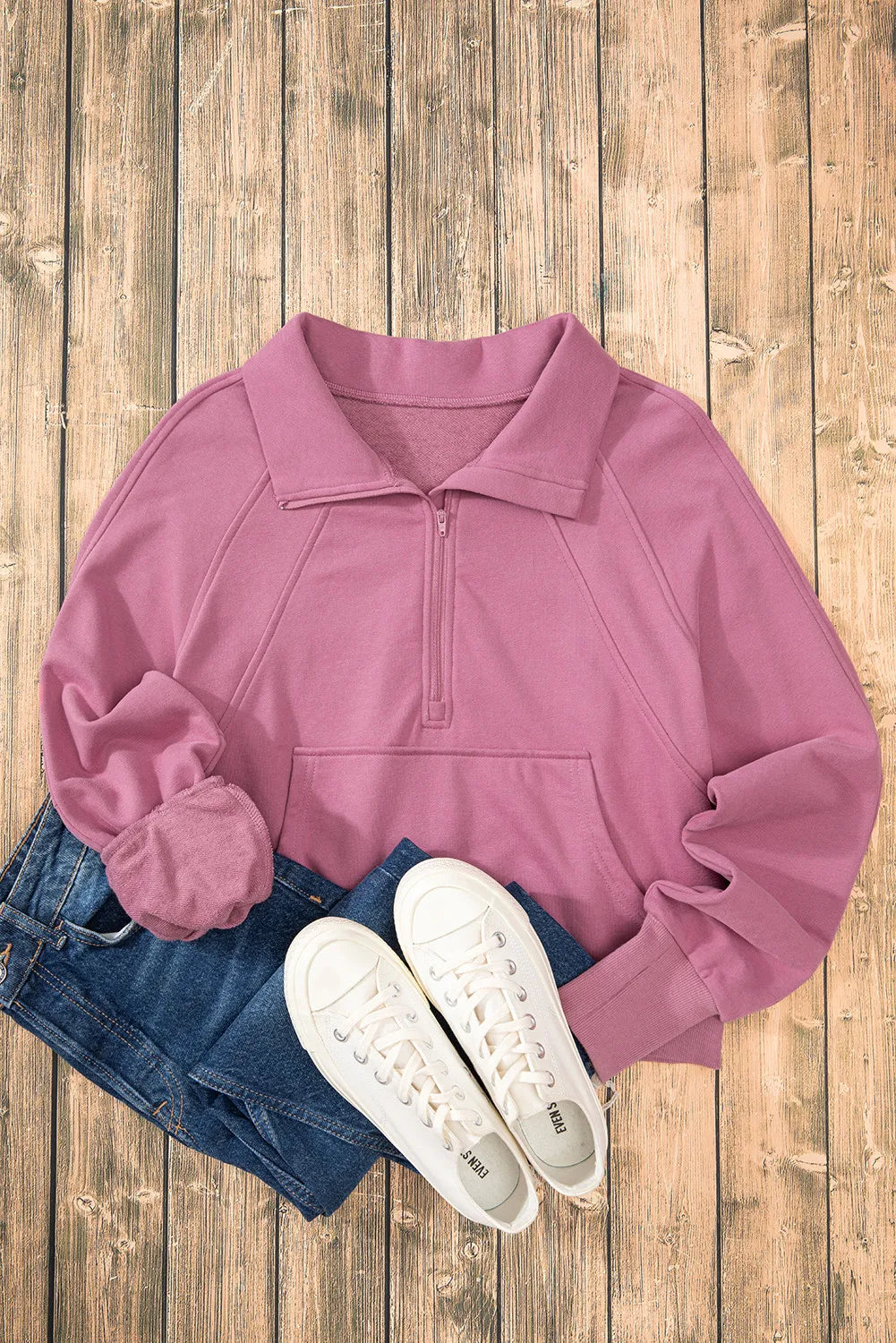 Half Zip Long Sleeve Sweatshirt