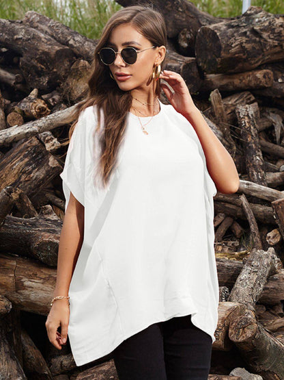 White round neck short sleeve T-shirt, comfortable design