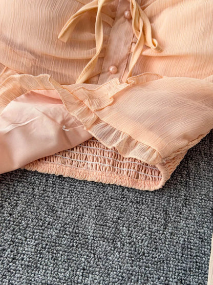 Frill Flounce Sleeve Blouse