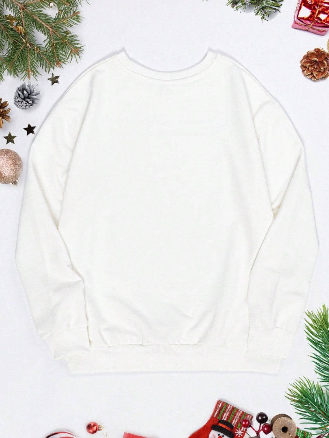 Plain white sweatshirt on festive background