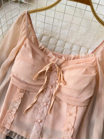 Frill Flounce Sleeve Blouse