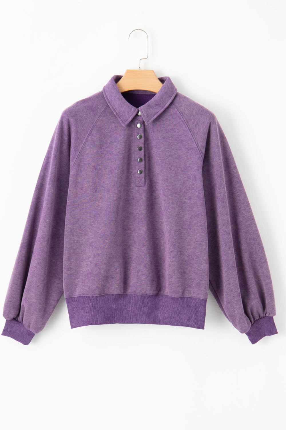 Half Snap Long Sleeve Sweatshirt