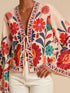 Floral Embroidered Tie-Front Shirt