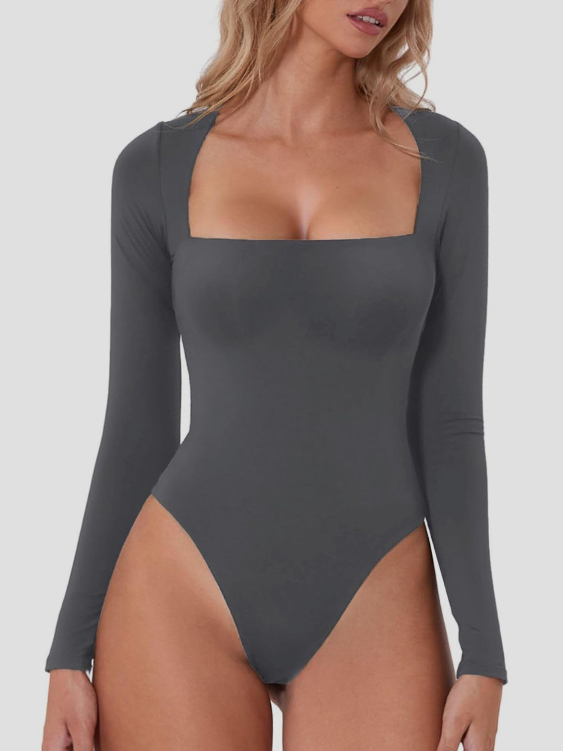 Square Neck Long Sleeve Bodysuit