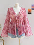 Plus Size Floral Print Chiffon Blouse
