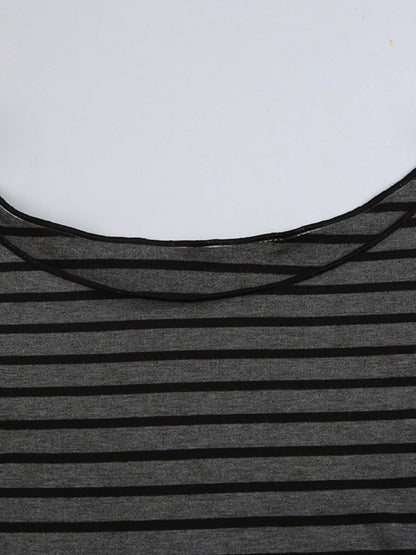 Striped Boat Neck Long Sleeve T-Shirt