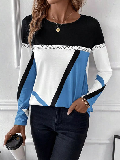 Color Block Long Sleeve T-Shirt