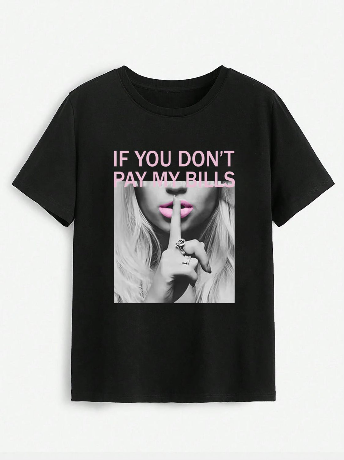 Black T-shirt with &