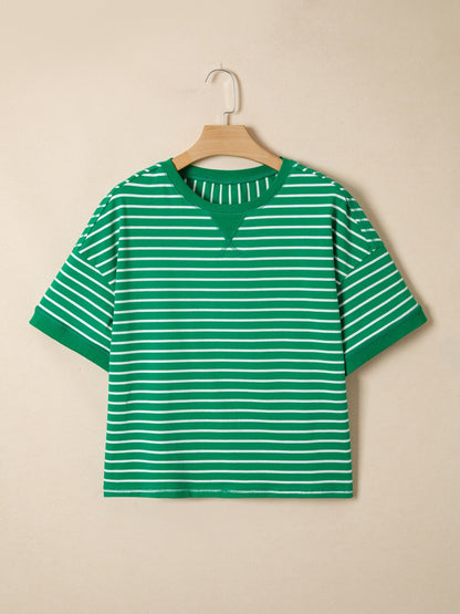 Striped Short Sleeve Relaxed-Fit T-Shirt