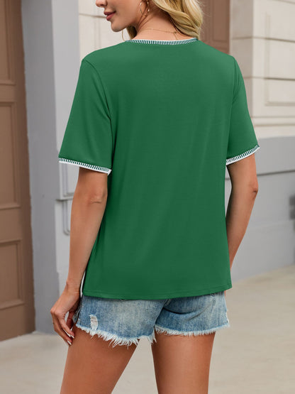Contrast Trim Short Sleeve T-Shirt